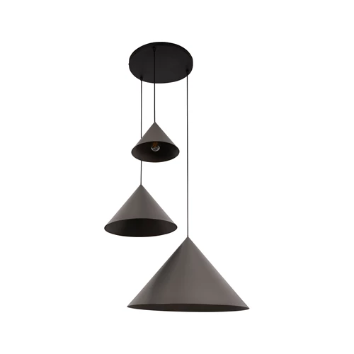 Lucide SPITZE - Pendant light - Ø 68 cm - 3xE27 - Grey | Vibes - turned off